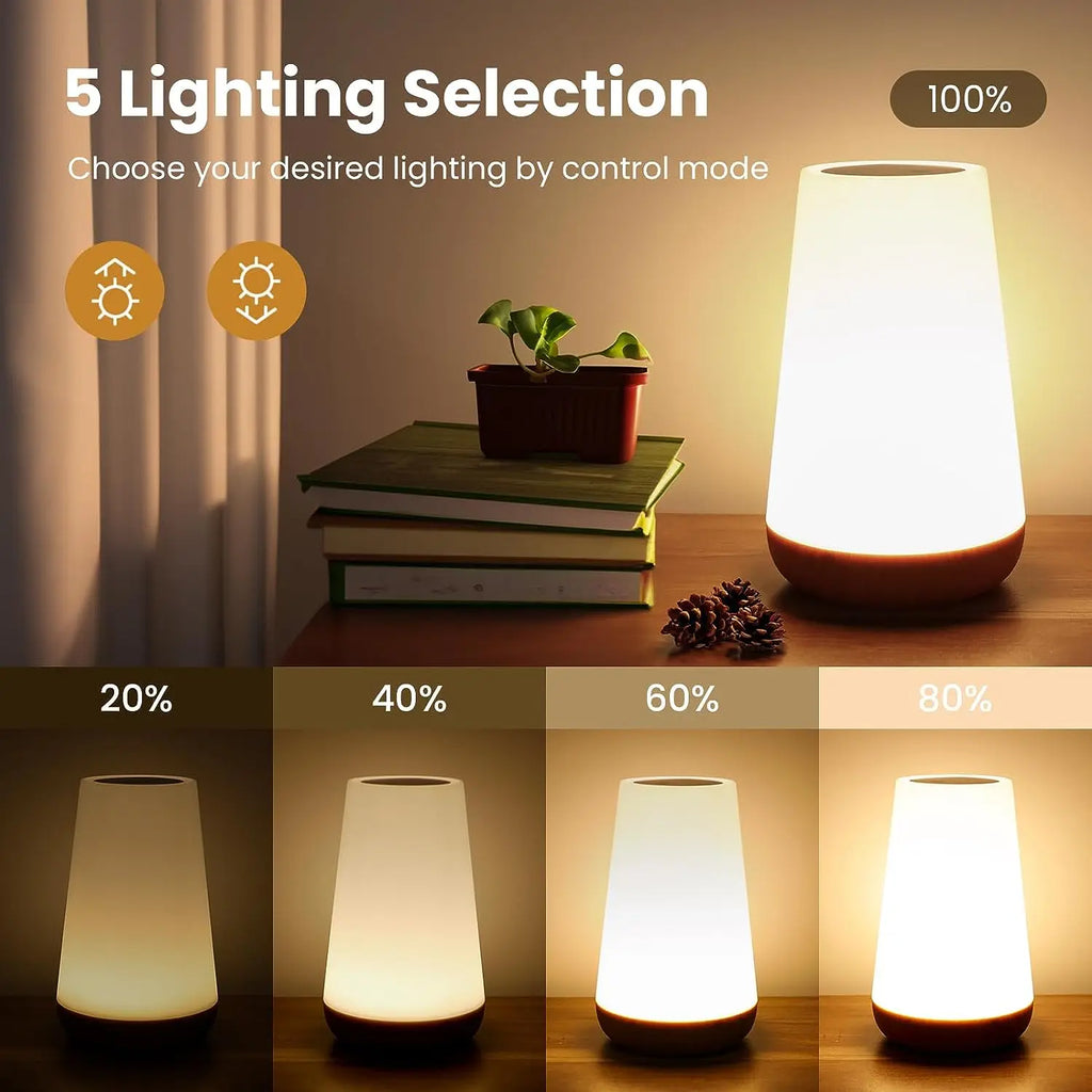 Rechargeable RGB Touch Lamp – 13 Colors, Cordless Bedside Night Light
