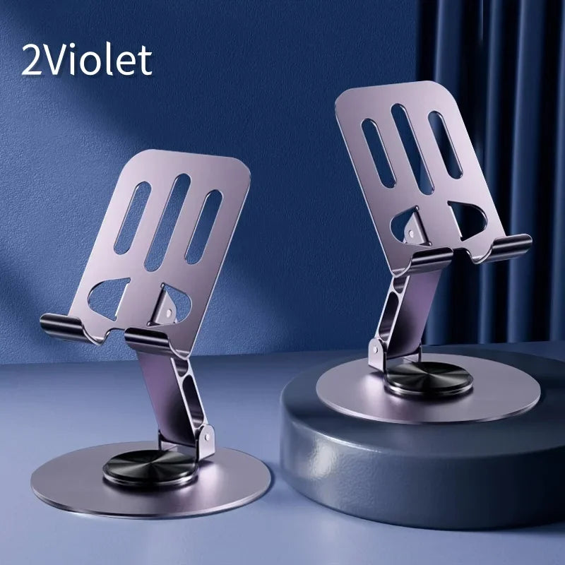 360° Rotating Aluminum Phone & Tablet Stand – Foldable Desk Holder